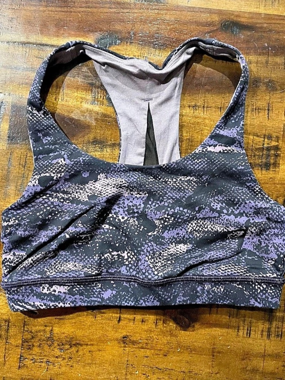 Lululemon Invigorate Bra Rip Wave Purple Black 4